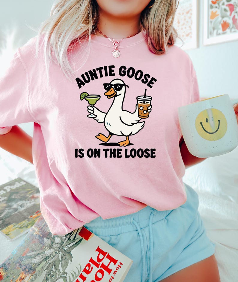 Auntie Goose Is On The Loose Shirt, Silly Goose Tee, Funny Aunt T-Shirt, Auntie Life Sweatshirt, Cool Aunt Crewneck, New Auntie Gift Tee image 3