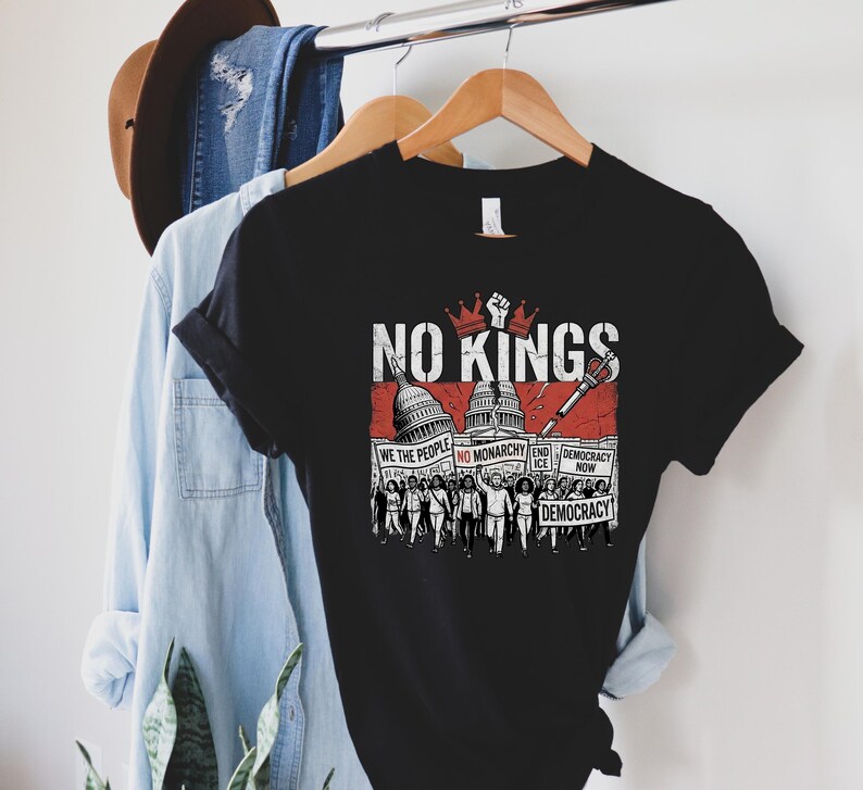 No Kings Sweatshirt Protest Movement Crewneck, Democracy Now Political Shirt, We The People Tee, Anti Monarchy Activist Gift, End Ice Top image 6