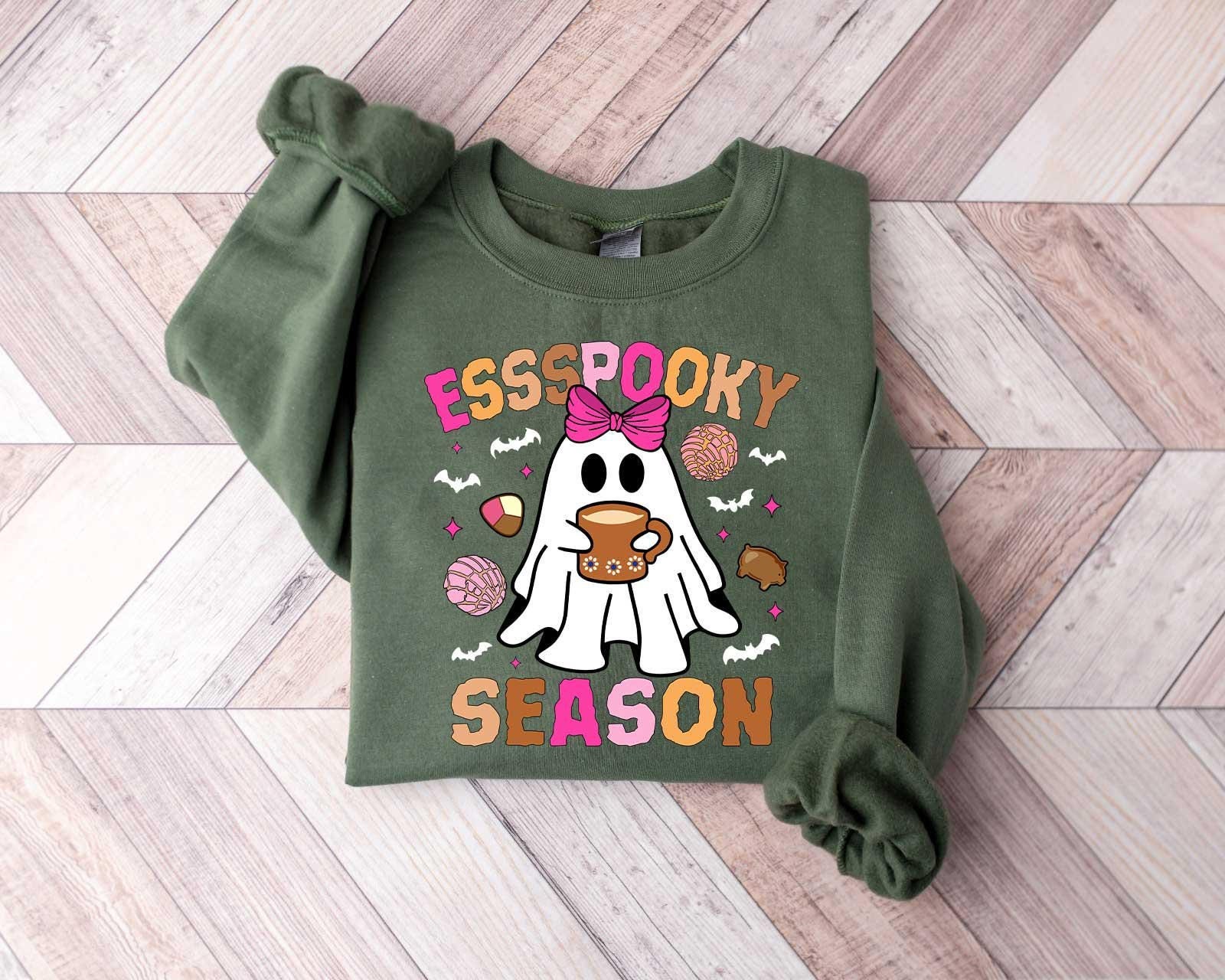 Spooky Season Ghost Sweatshirt for Halloween, Spooky Conchas Mexican Ghost Tshirt for Women, Regalos en Espanol, Spanish Halloween T Shirt