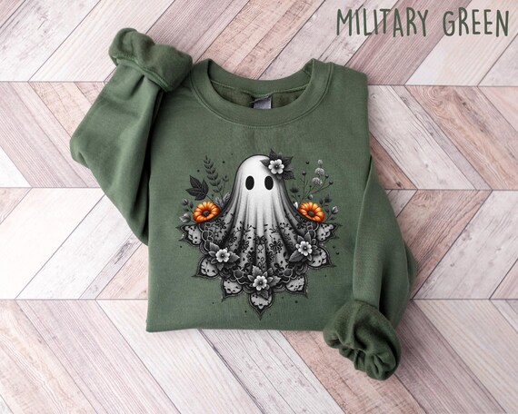 Cute Ghost Shirt, Floral Ghost Shirt, Halloween Ghost Shirt, Spooky Season, Womens Halloween Shirt, Halloween Party Shirt