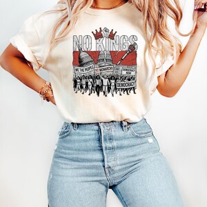 No Kings Sweatshirt Protest Movement Crewneck, Democracy Now Political Shirt, We The People Tee, Anti Monarchy Activist Gift, End Ice Top image 4