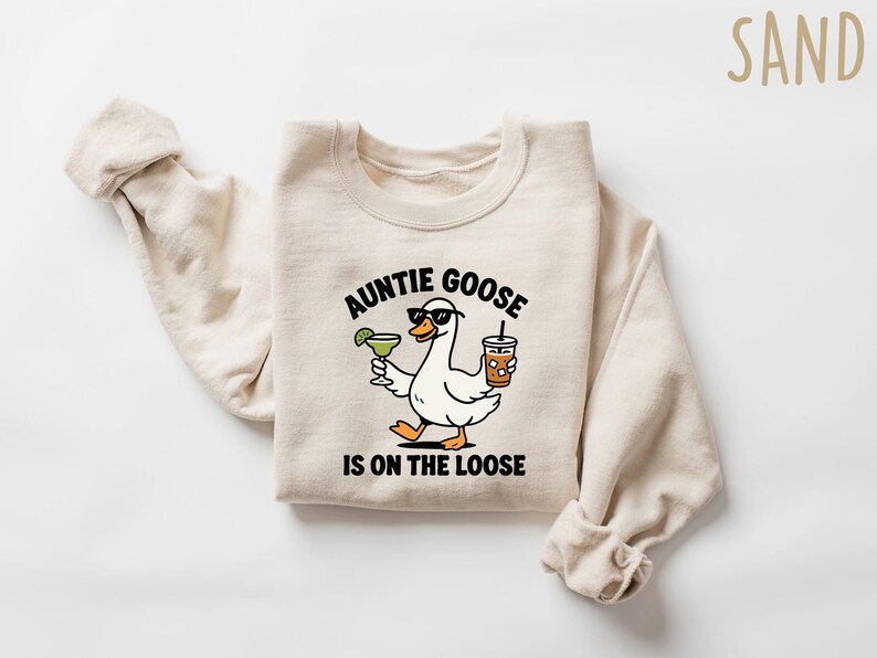 Auntie Goose Is On The Loose Shirt, Silly Goose Tee, Funny Aunt T-Shirt, Auntie Life Sweatshirt, Cool Aunt Crewneck, New Auntie Gift Tee image 4