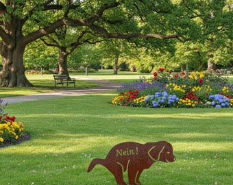 Kein Hundeklo Schild aus Metall – Gartendeko