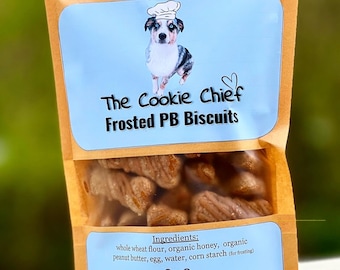 Frosted PB Biscuits - Home Made Dog Treats