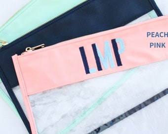 Personalized Zipper Pouch | Travel Pouch | Monogrammed Cosmetic Bag | Bachelorette Gifts | Personalized Gift | Embroidered Everything Pouch