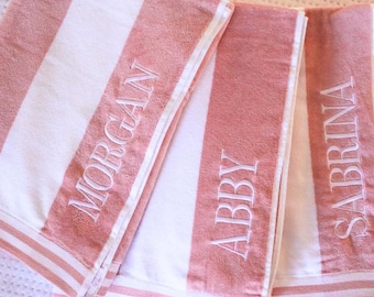 Cabana Striped Beach Towel | Personalized Beach Towel | Monogram Towel |  Personalized Gifts | Custom Towel | Bachelorette Gift
