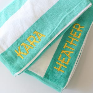 Cabana Striped Beach Towel | Personalized Beach Towel | Monogram Towel | Personalized Gifts | Custom Towel | Bachelorette Gift image 4