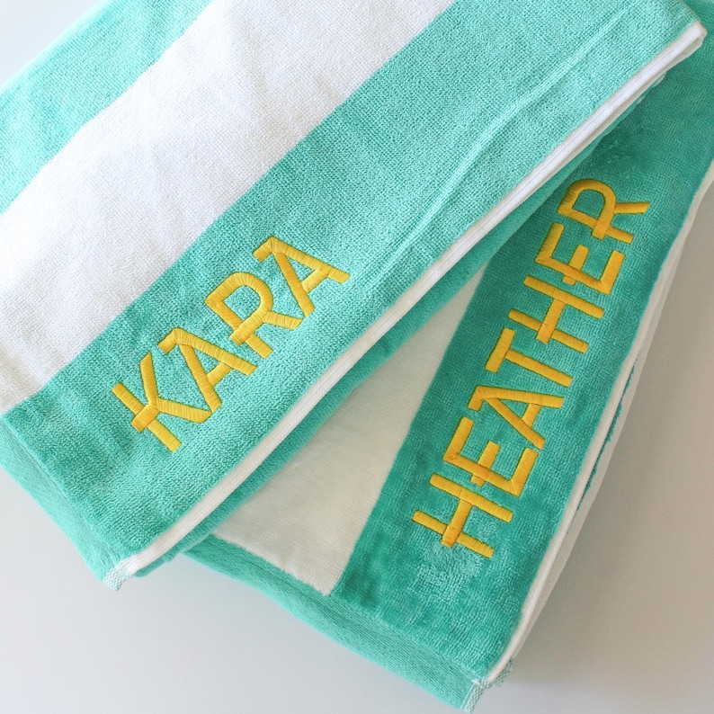 Cabana Striped Beach Towel | Personalized Beach Towel | Monogram Towel | Personalized Gifts | Custom Towel | Bachelorette Gift image 4