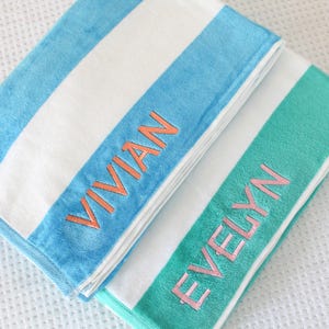 Cabana Striped Beach Towel | Personalized Beach Towel | Monogram Towel | Personalized Gifts | Custom Towel | Bachelorette Gift image 3