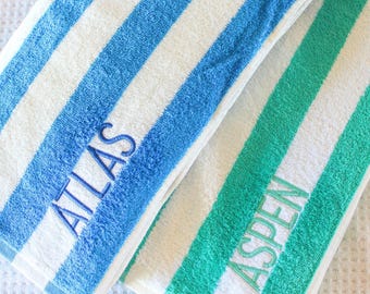 Cabana Stripe Beach Towel | Custom Towel | Personalized Beach Towel | Personalized Gifts | Monogrammed Towel | Bachelorette Gifts