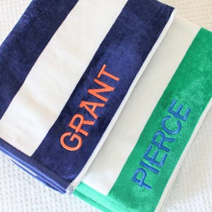 Cabana Striped Beach Towel | Personalized Beach Towel | Monogram Towel | Personalized Gifts | Custom Towel | Bachelorette Gift image 2