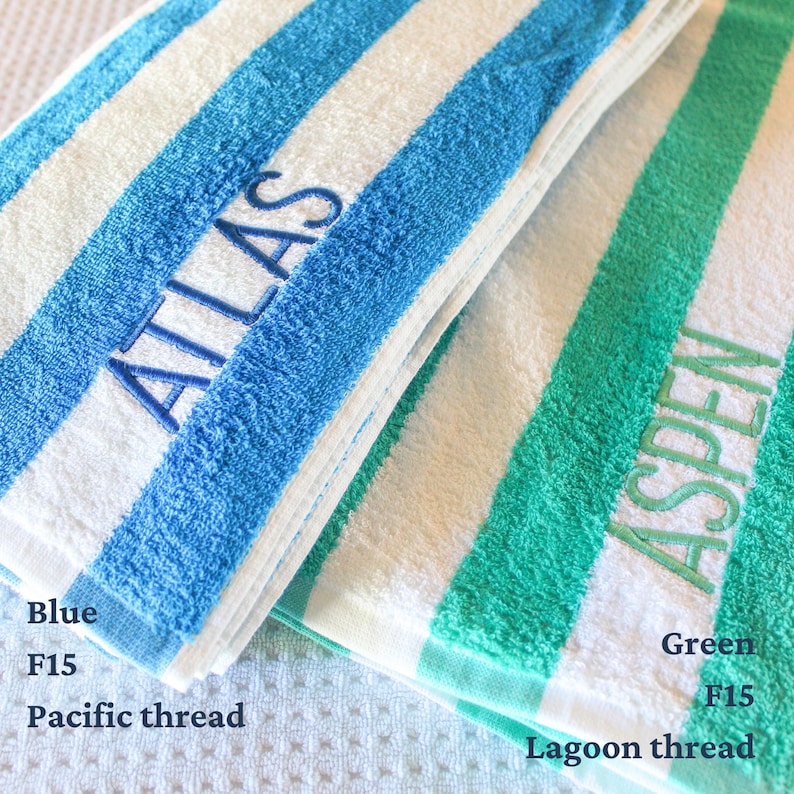 Cabana Stripe Beach Towel | Embroidered Custom Name, Cotton image 5