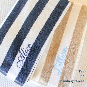 Cabana Stripe Beach Towel | Embroidered Custom Name, Cotton image 3