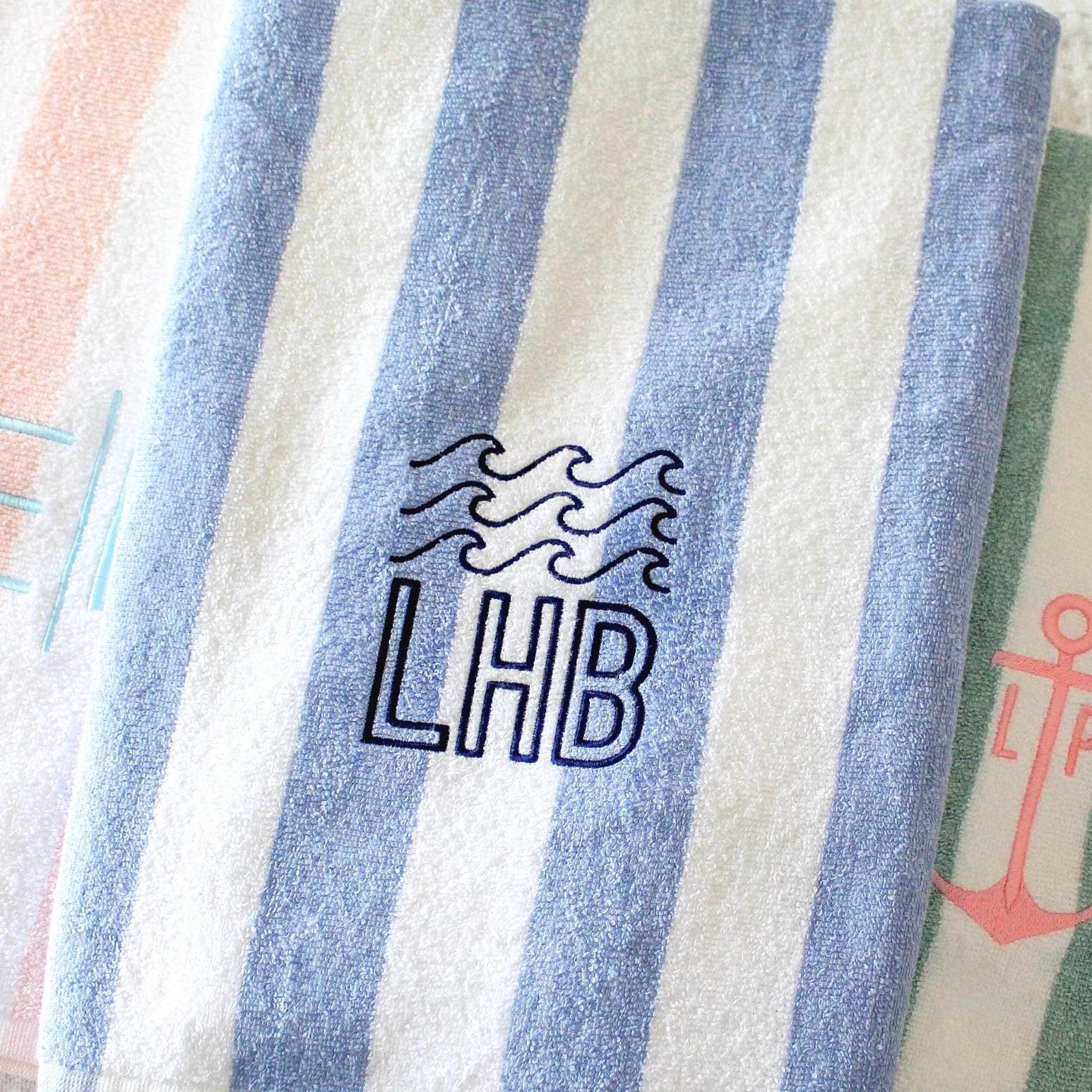 Embroidered Cabana Stripe Towels | 30x70