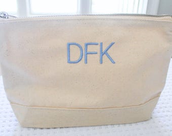 Personalized Canvas Zipper Pouch | Embroidered Zipper Pouch | Personalized Gifts | Travel Pouch | Monogrammed Cosmetic Bag | Snack Pouch
