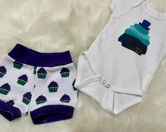Baby Girl Boy Haunted Mansion Theme Shorts Bummies Outfit with Bodysuit Gender Neutral