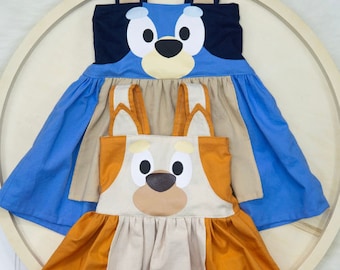 Girls Toddler Blue Character Heeler Dog Dress