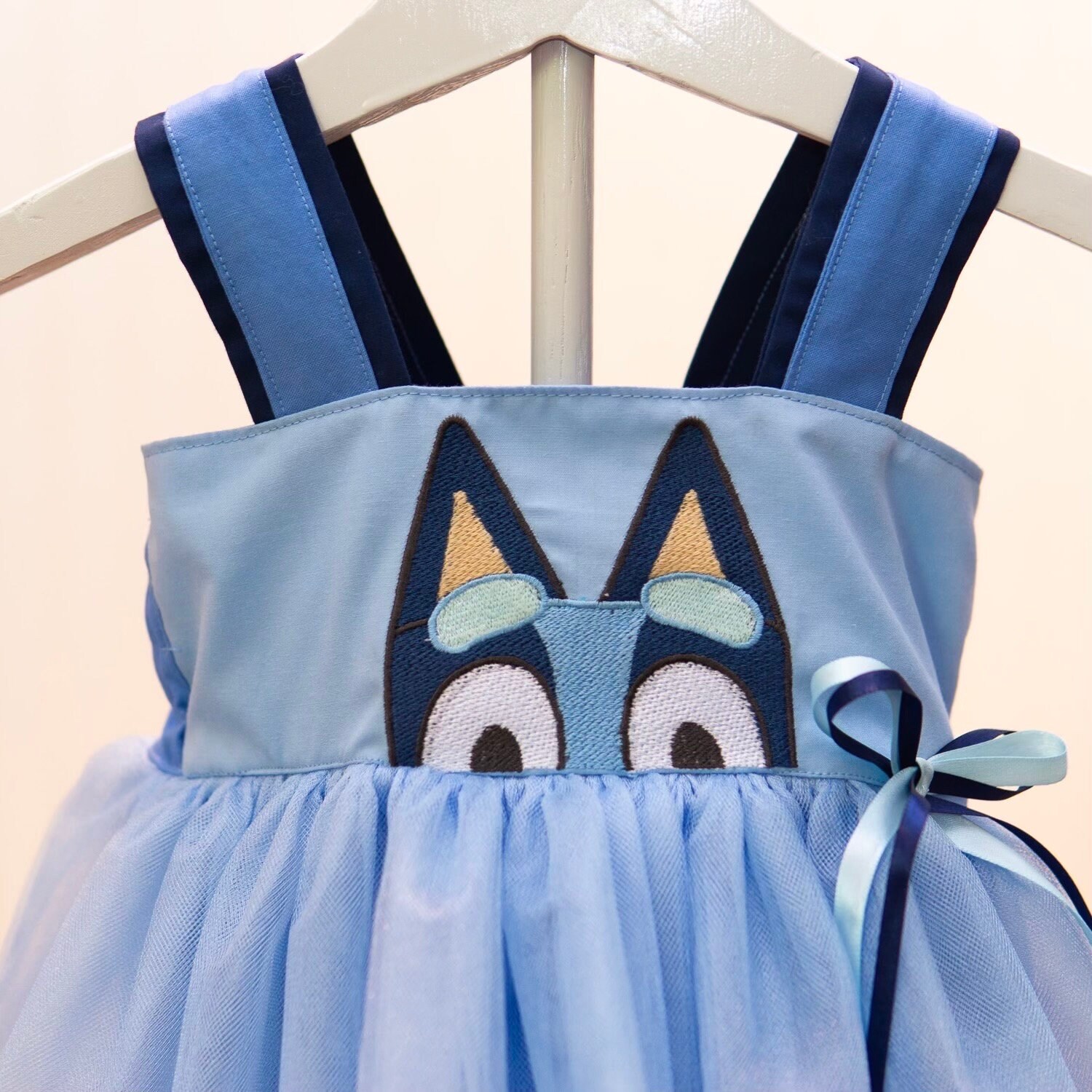 Blue Dog Tulle Overlay Dress