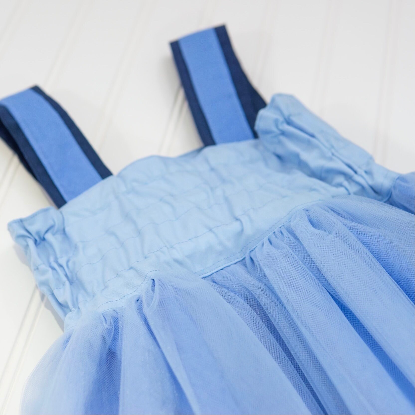 Blue Dog Tulle Overlay Dress