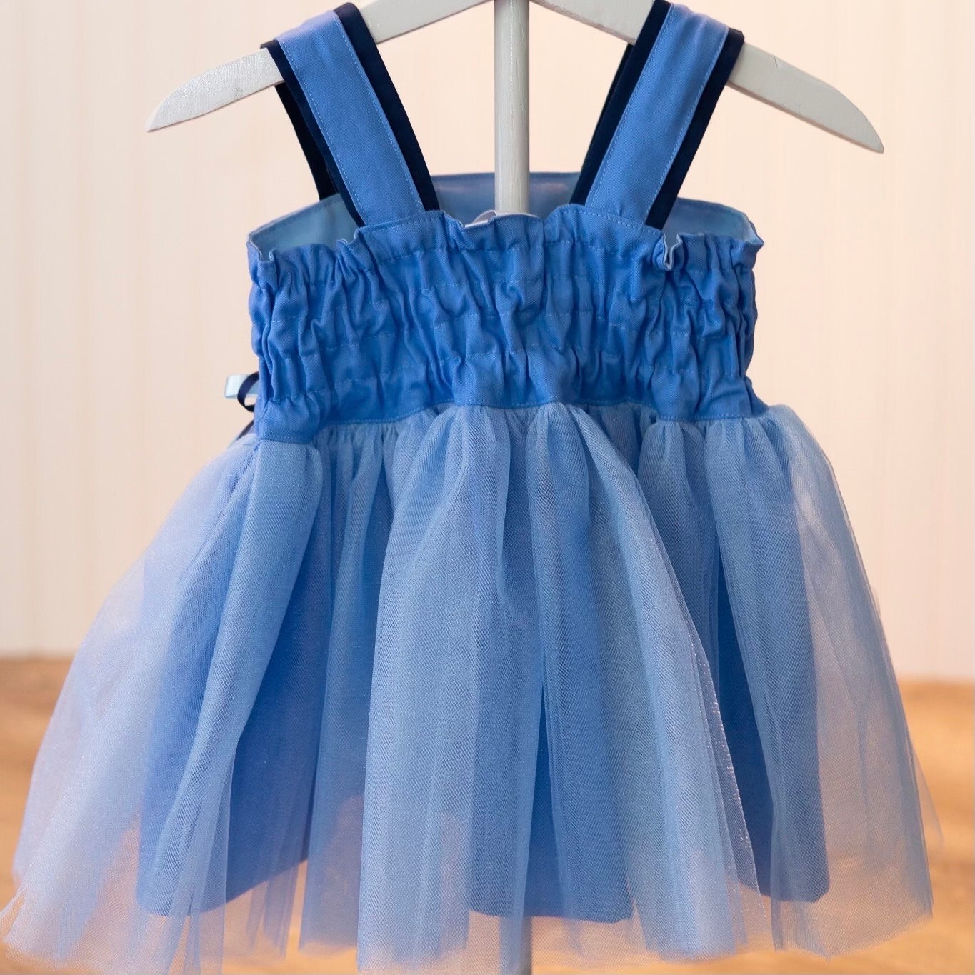 Blue Dog Tulle Overlay Dress