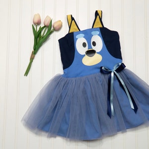 Girls Toddler Blue Character Heeler Dog Dress Custom
