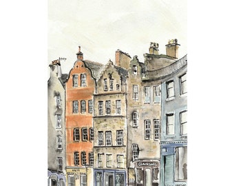 Victoria Street, Edinburgh | print at home | file download | city art | illustration | architecture