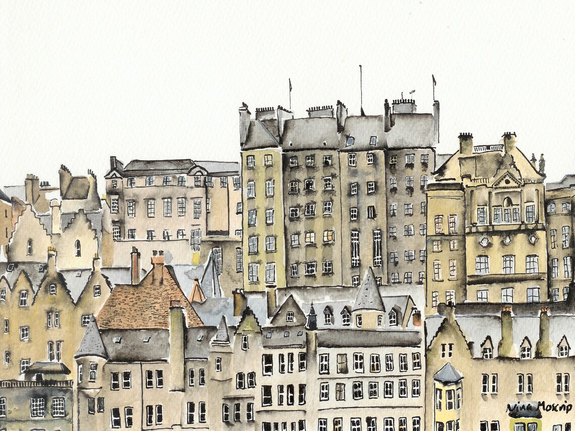 Edinburgh Art Print Edinburgh Scotland City Architecture Etsy