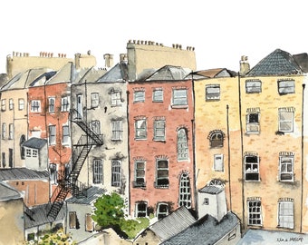 Chimneys in Dublin | Republic of Ireland | printable art | architecture | illustration | digital