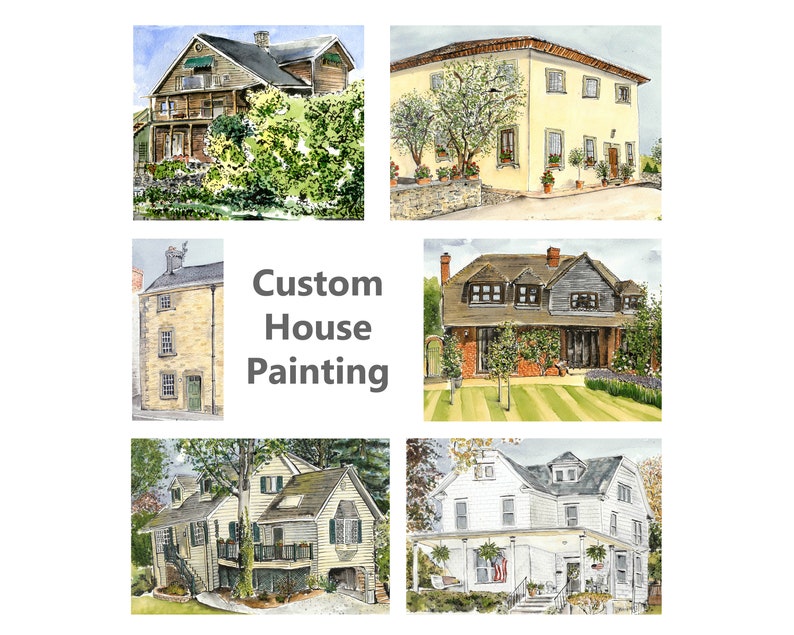 Custom House Painting original artwork house portrait custom artwork personalise commission gift image 1