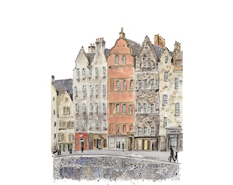 Victoria Street II | Edinburgh | Digital files | printable | poster | architecture | illustration