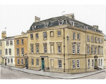 Old King Street | Bath | original painting | Georgian architecture | city