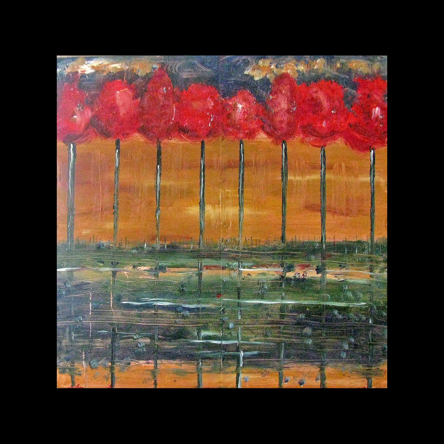 Global Gallery Mary Urban Love Keeps Us Together Orange Giclee Stretched Canvas Artwork 24 x 24