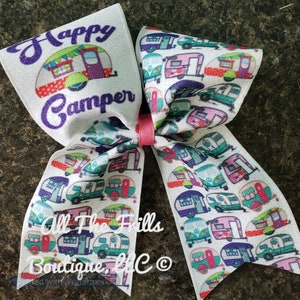 Happy Camper cheer bow. image 1