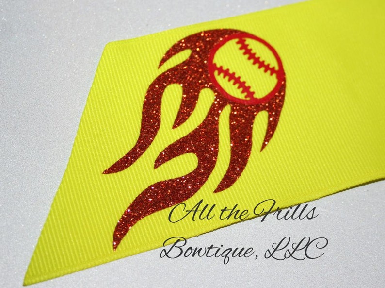 Personalized Softball Big Hair Bow Baseball Glitter Etsy