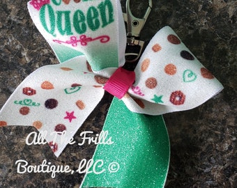 Cookie Queen keychain bow.