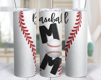 Softball Baseball Mom 20oz Skinny Tumbler Gift for Mom Baseball Season Lovers Mom Cup Sports Gift for Wife Birthday Gift for Sister
