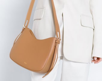 Leather purse, Beige Shoulder Bag, Leather Crossbody Bag, Leather Handbag for Women, Mini Tote Leather Bag, Personalized bag gift for her