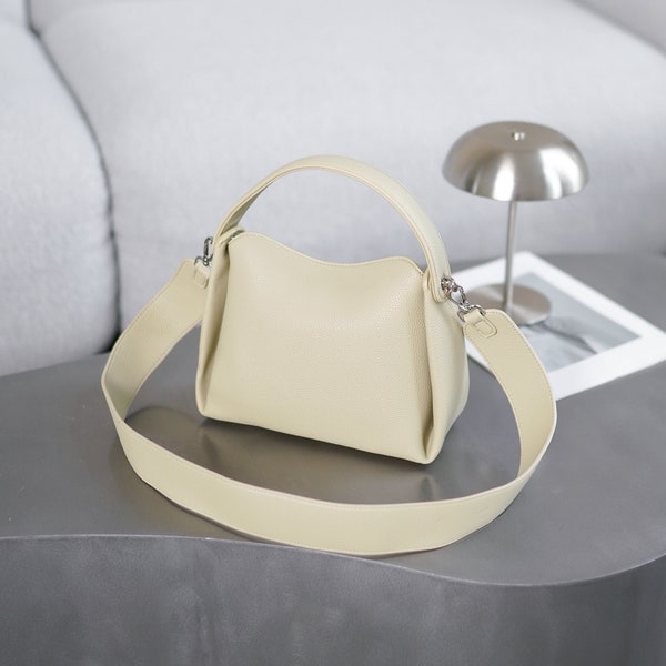 Olive Leather Bag, Crossbody bag for Women, Milk Leather Shoulder bag, Mini Leather Handbag Original, Shoulder Bag Minimalist, bags purse