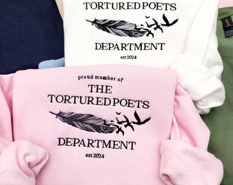 The Tortured Poet Department sweatshirt Embroidered, Poetry Crewneck Embroidered, All is Fair Sweatshirt, Love and Poetry Sweatshirt