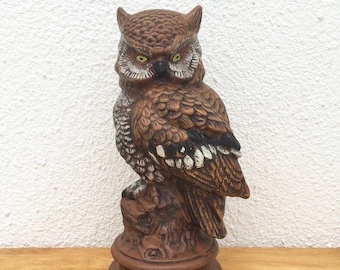 Large Vintage 1970s Ceramic Owl