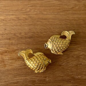 Vintage 1970s Mimi Di N Gold Tone Fish Belt Buckles FREE SHIPPING