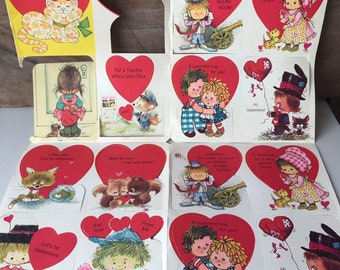 Sheet of 15 Vintage Unused Valentine Cards