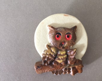 Vintage Owl Brooch Pin FREE SHIPPING
