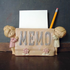 Mid Century Stoneware Ceramic Desk Office Memo Note Holder Lisa Larson Style UCTCI Japan FREE SHIPPING