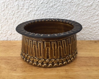 Mid Century Modern Brown Ceramic Planter Bowl FREE SHIPPING