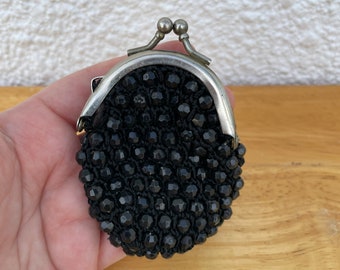 Vintage Beaded Coin Purse Wallet with Kiss-lock Snap Closure FREE SHIPPING