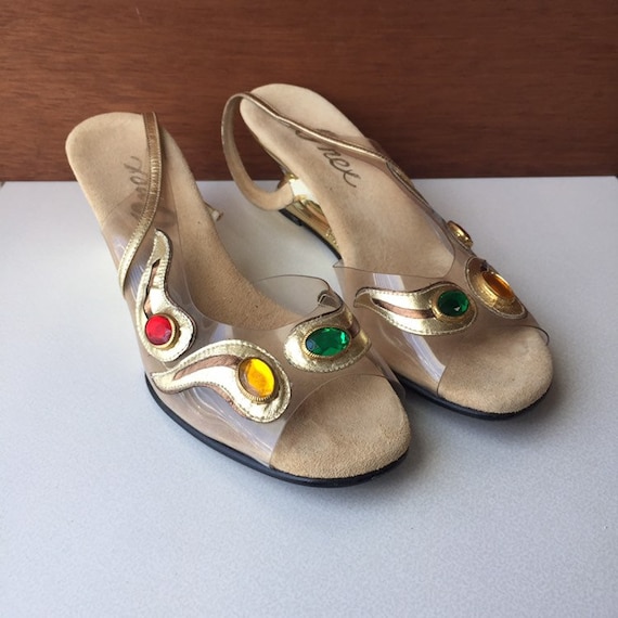 Vintage Gold and Rhinestone Platforms Onex FREE SH