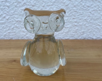 Vintage Modern Glass Owl Figurine