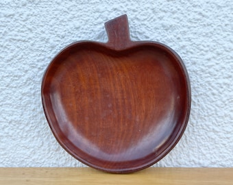 Vintage Wood Apple Shaped Bowl FREE SHIPPING