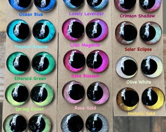 One pair of Kawaii/Offset Style custom Safety Eyes with backs - Made to Order sizes 12mm, 14mm, 16mm, 18mm, 20mm, 25mm, 30mm, 35mm